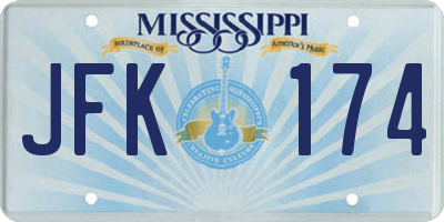 MS license plate JFK174