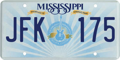 MS license plate JFK175