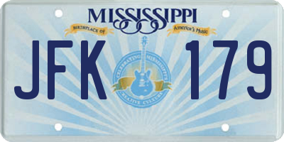 MS license plate JFK179