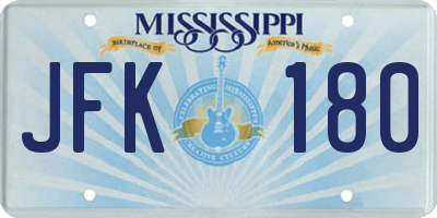 MS license plate JFK180