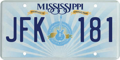 MS license plate JFK181