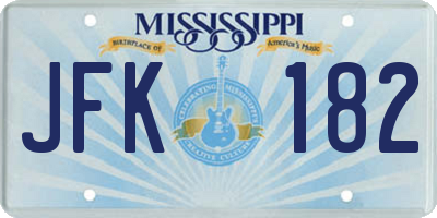 MS license plate JFK182