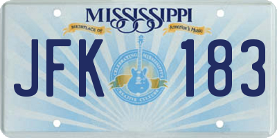 MS license plate JFK183