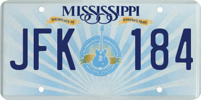MS license plate JFK184