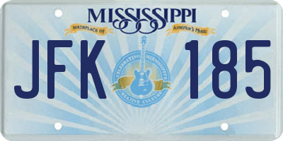 MS license plate JFK185