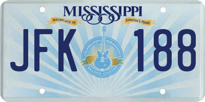 MS license plate JFK188