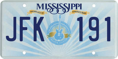 MS license plate JFK191