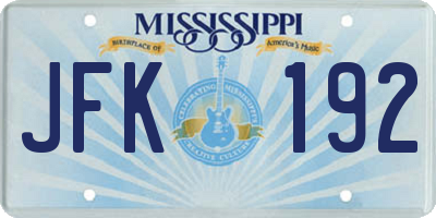 MS license plate JFK192