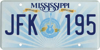 MS license plate JFK195