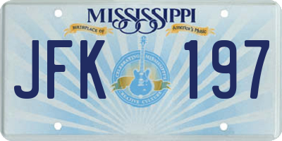 MS license plate JFK197