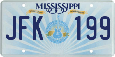 MS license plate JFK199