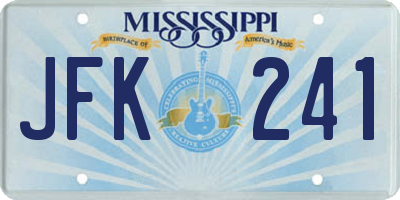 MS license plate JFK241