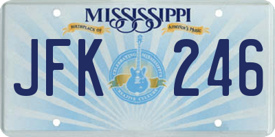 MS license plate JFK246