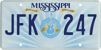 MS license plate JFK247