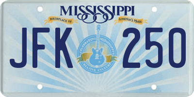 MS license plate JFK250