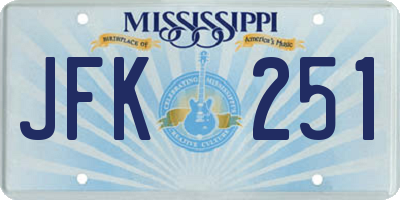 MS license plate JFK251