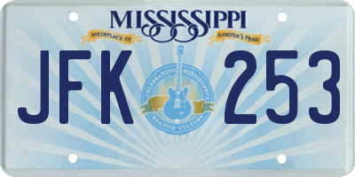 MS license plate JFK253