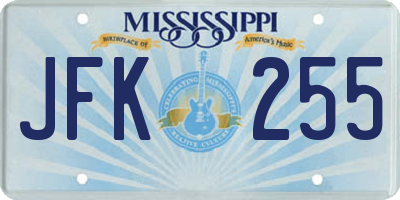 MS license plate JFK255