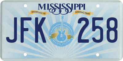 MS license plate JFK258