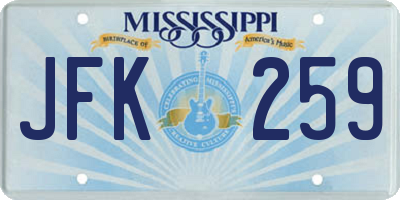 MS license plate JFK259