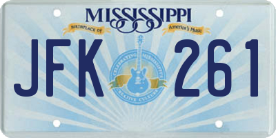 MS license plate JFK261