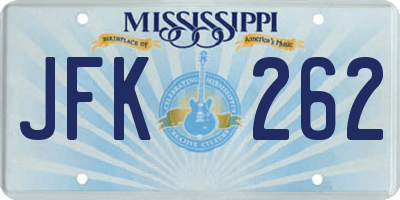 MS license plate JFK262