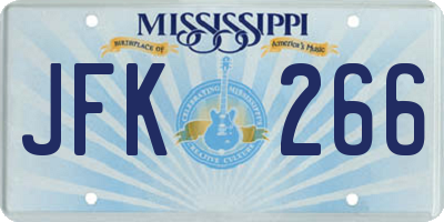MS license plate JFK266