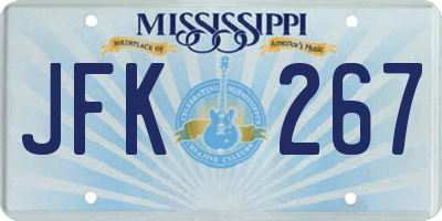 MS license plate JFK267
