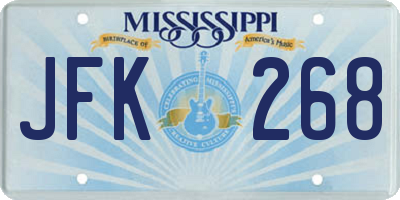 MS license plate JFK268