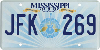 MS license plate JFK269