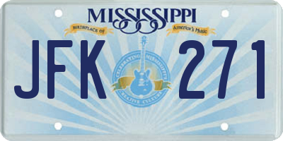 MS license plate JFK271