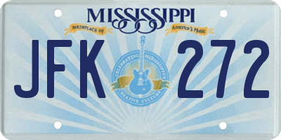 MS license plate JFK272