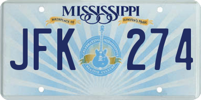 MS license plate JFK274
