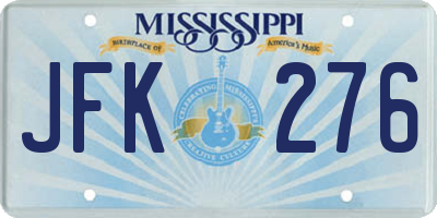 MS license plate JFK276