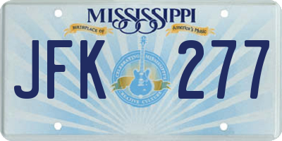 MS license plate JFK277