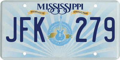 MS license plate JFK279