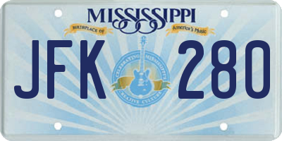 MS license plate JFK280