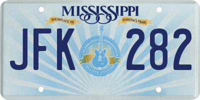 MS license plate JFK282