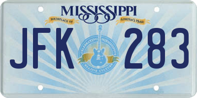 MS license plate JFK283