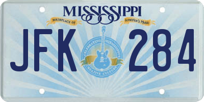 MS license plate JFK284