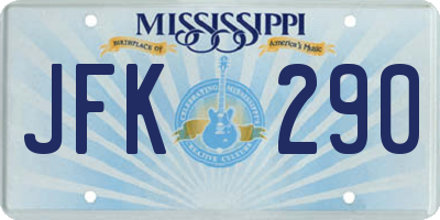 MS license plate JFK290