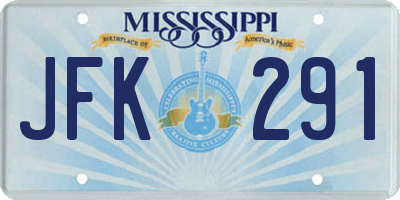 MS license plate JFK291