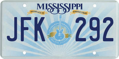 MS license plate JFK292