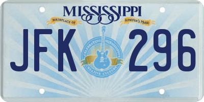 MS license plate JFK296
