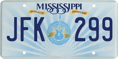 MS license plate JFK299