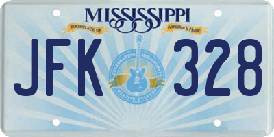 MS license plate JFK328