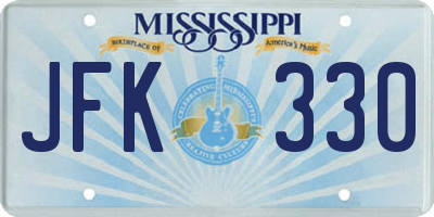 MS license plate JFK330
