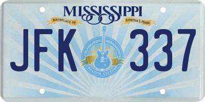 MS license plate JFK337