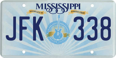MS license plate JFK338