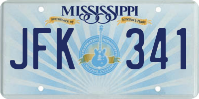 MS license plate JFK341